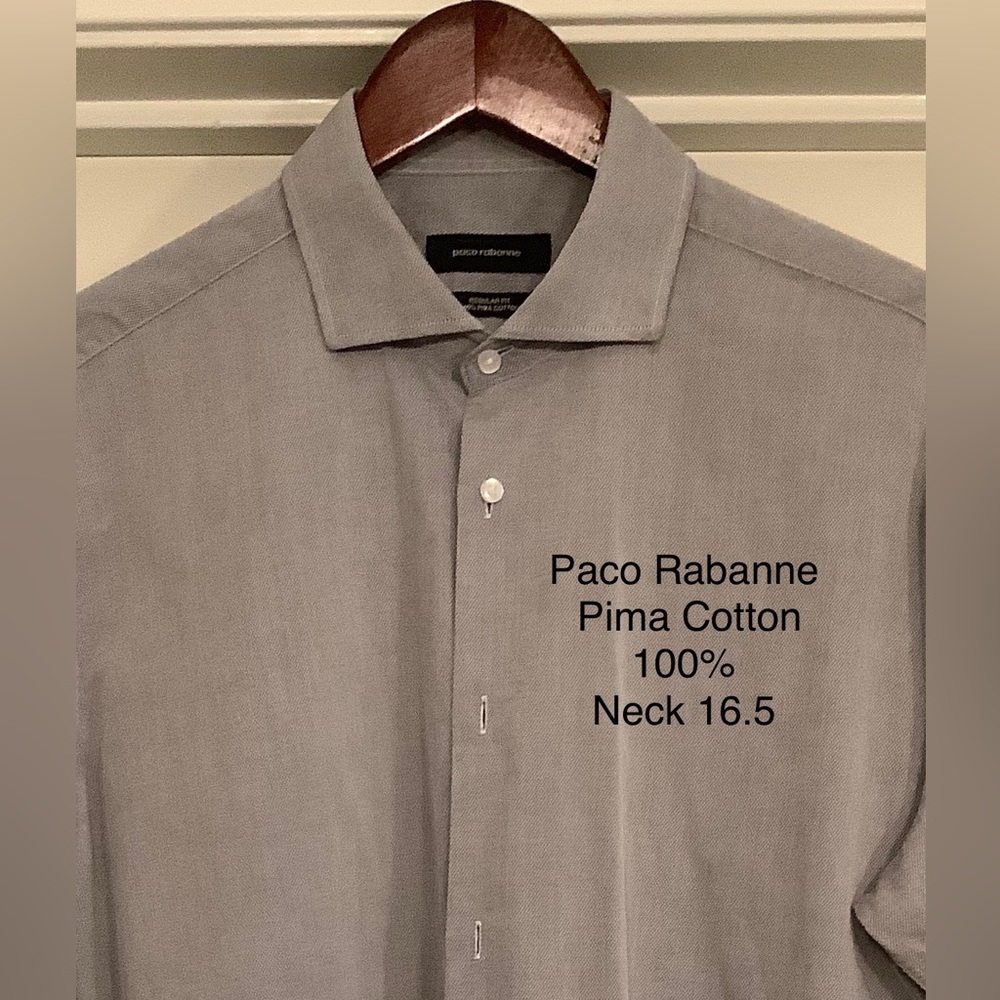 Paco Rabanne Pima Cotton 100% Shirt Size 16.5